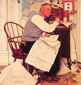 海図を描く男 1944 年 ノーマン ロックウェル Oil Paintings